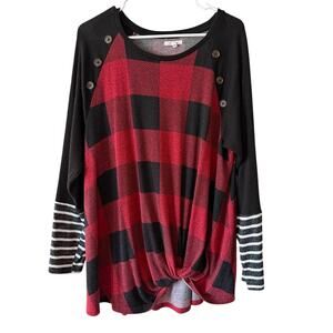 EUC Women's Lightweight Sweater Maurices Buffalo Plaid XXL SOFT
